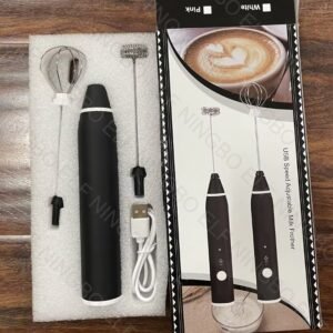 Mini Electric Milk Frother – 3-Speed Handheld Coffee Whisk USB & Battery Powered