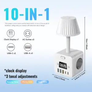 Retro Nordic Night Lamp – Adjustable Brightness Desk & Bedroom Light with Socket